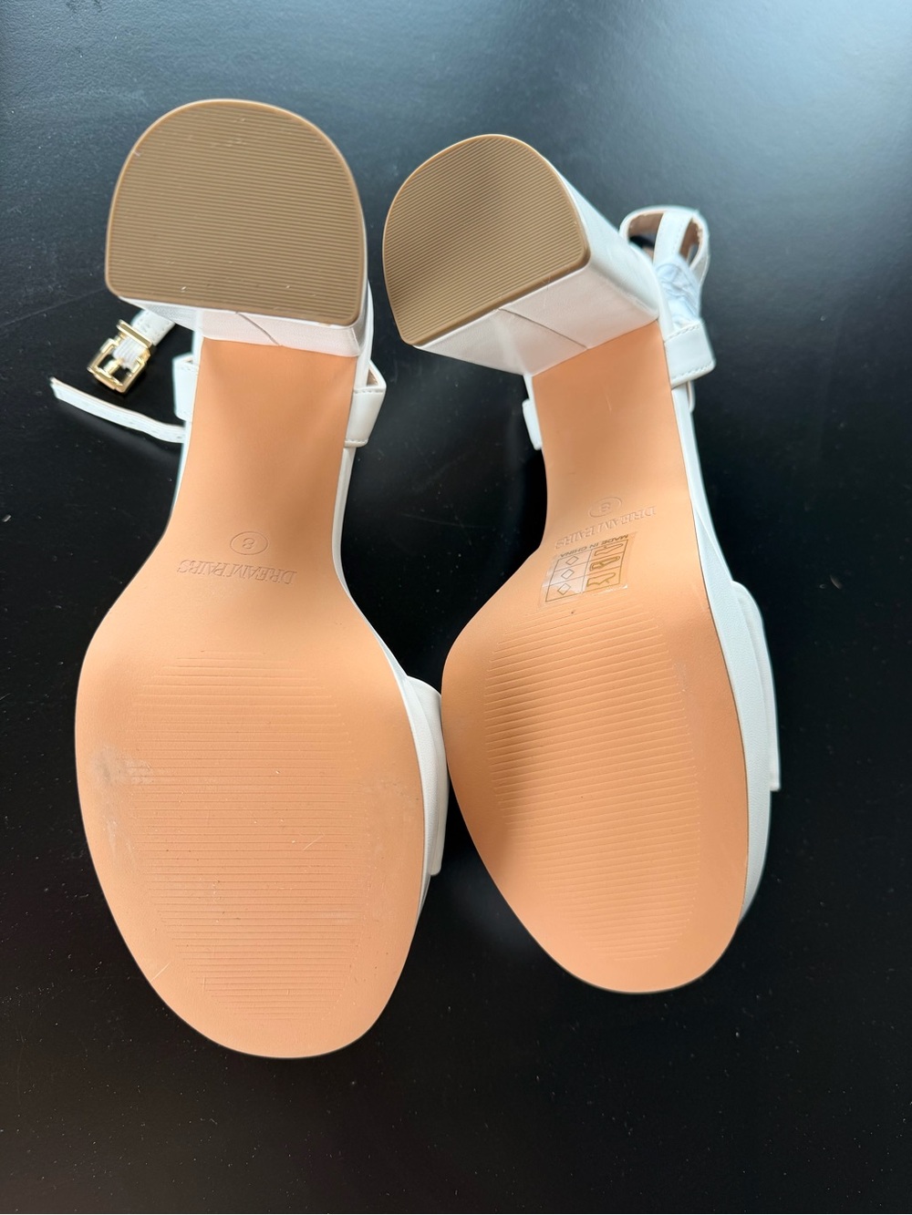 Dream Pairs Women's White Platform Block Heel Sandals - Picture 4 of 5